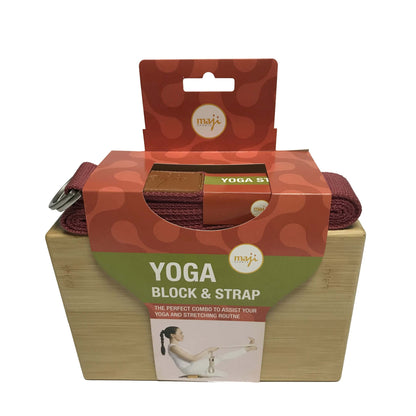 Bamboo Yoga Block & Strap Combo