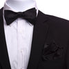 Black Silk Self Bow Tie for Men