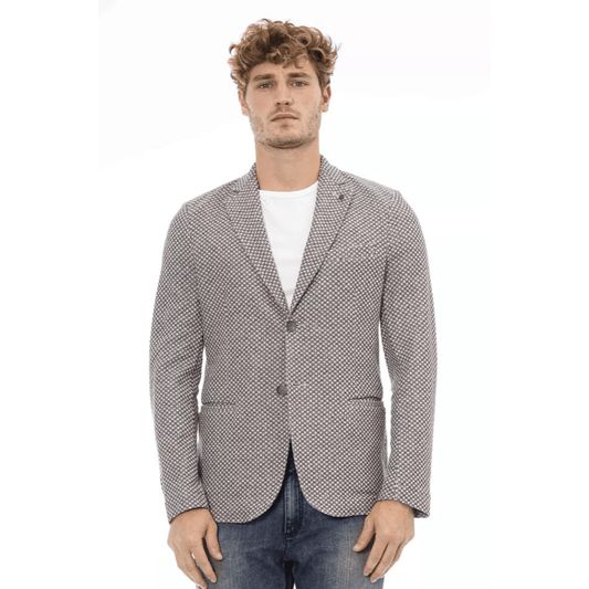 Distretto12 Beige Patterned Cotton Blazer