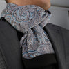 Gray Blue Paisley Men's Winter Scarf