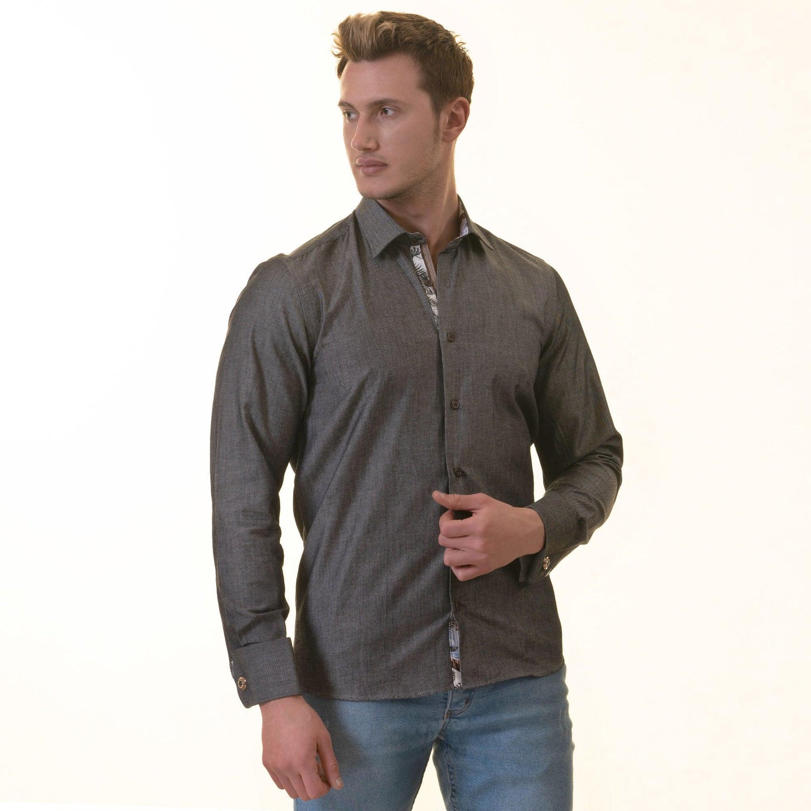 Gray TropicalTone Slim Fit Shirt