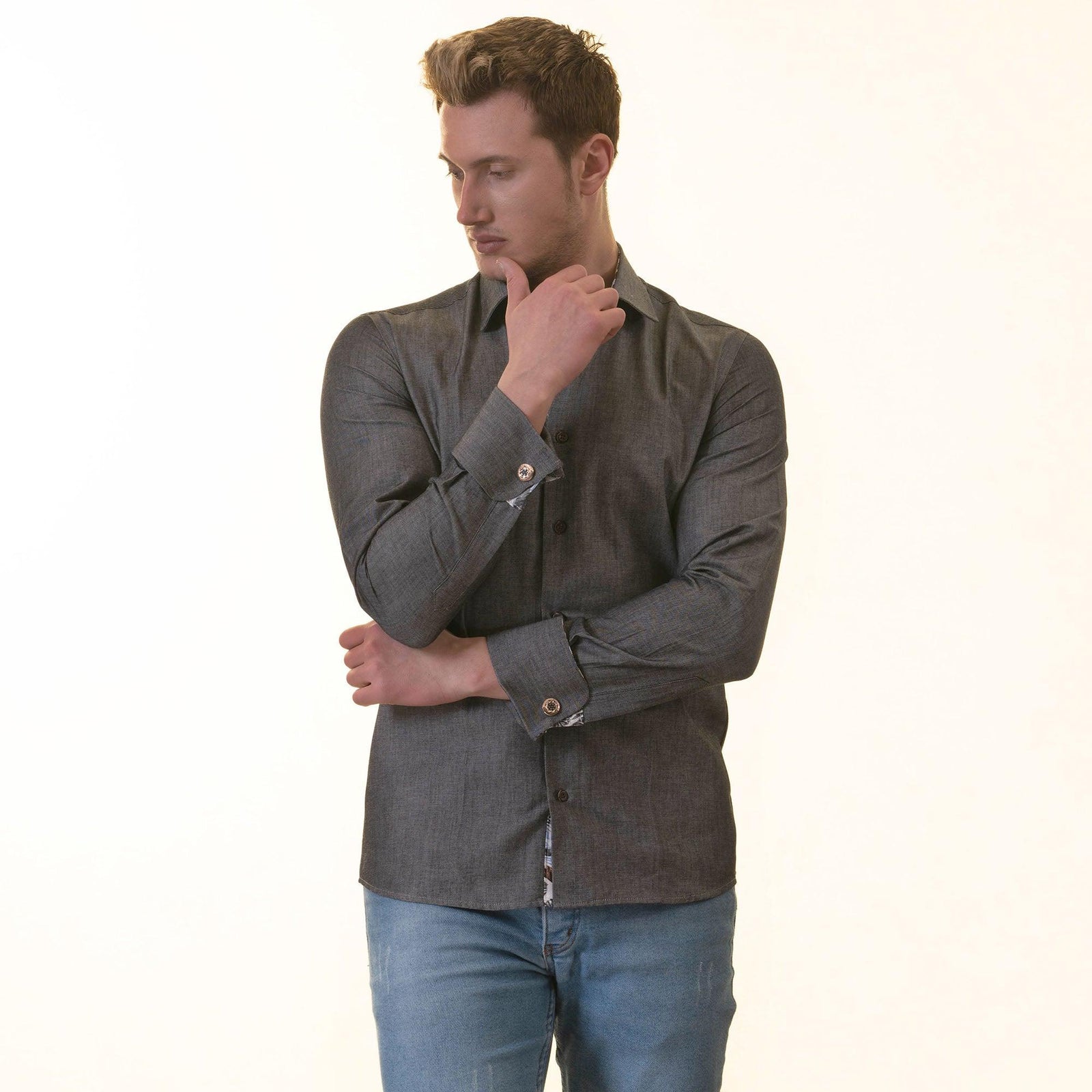 Gray TropicalTone Slim Fit Shirt