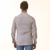 Gray & White Double Cuff Slim Fit Shirt