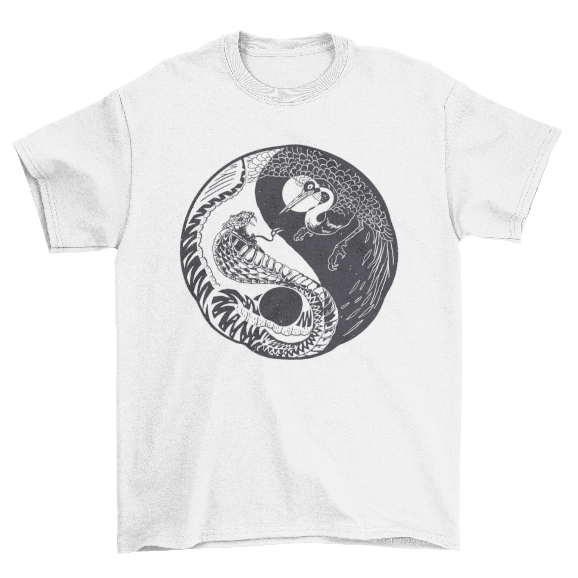 Hand-Drawn Yin Yang Animals T-Shirt