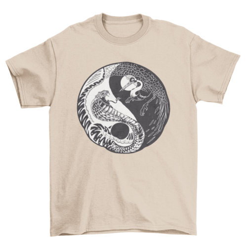 Hand-Drawn Yin Yang Animals T-Shirt