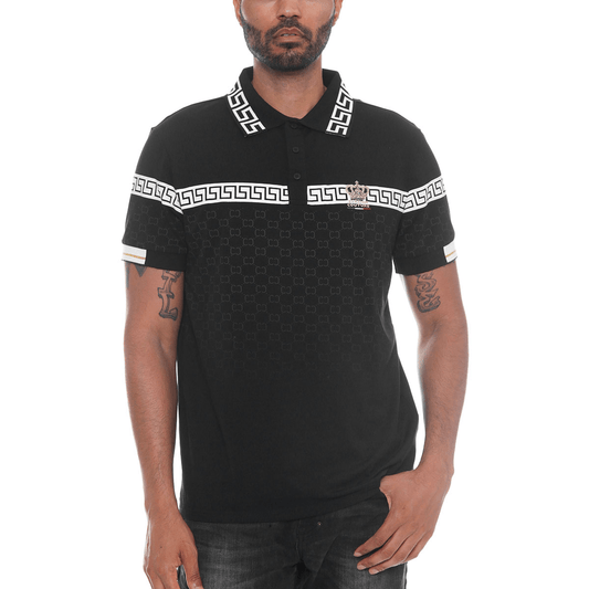 Italian Print Black Polo