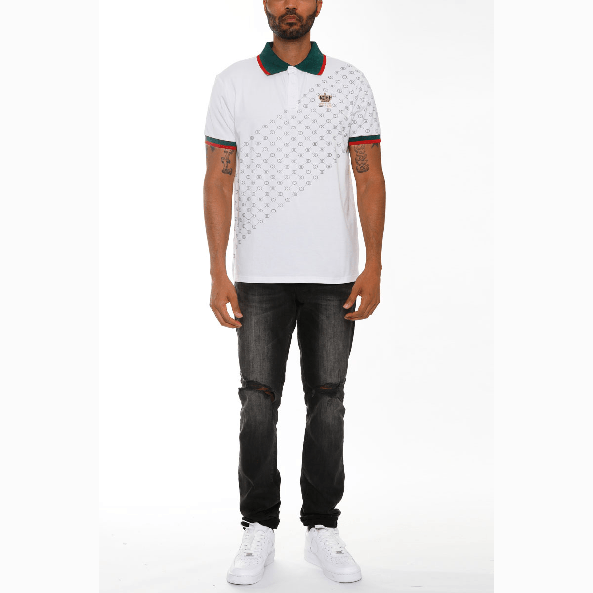 Italian Print Collar Polo