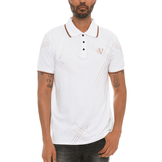 Italian Print Collared Polo Shirt