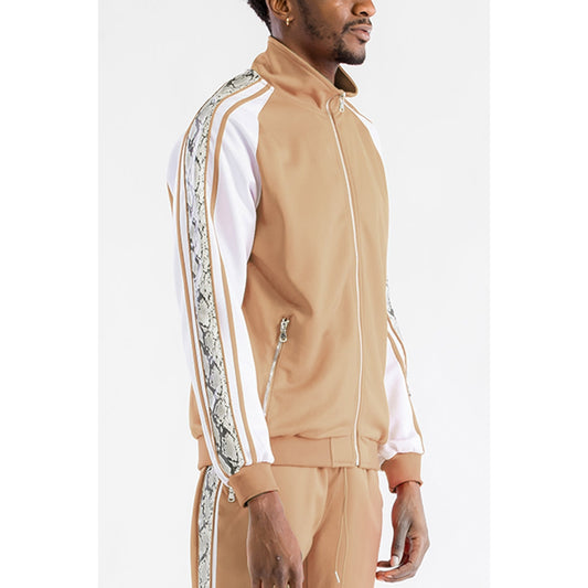 Beige Snake Side Track Jacket