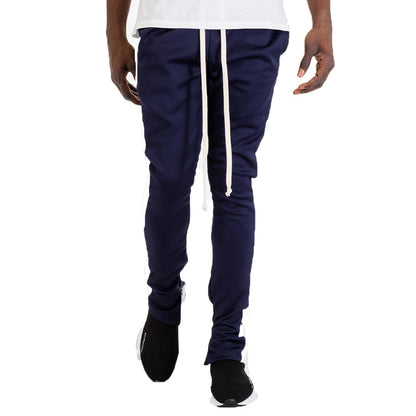 Navy & White Slim Fit Track Pants