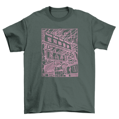 Neon Line Art Tokyo Tee