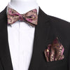 Pink & Gold Paisley Self Bow Tie for Men