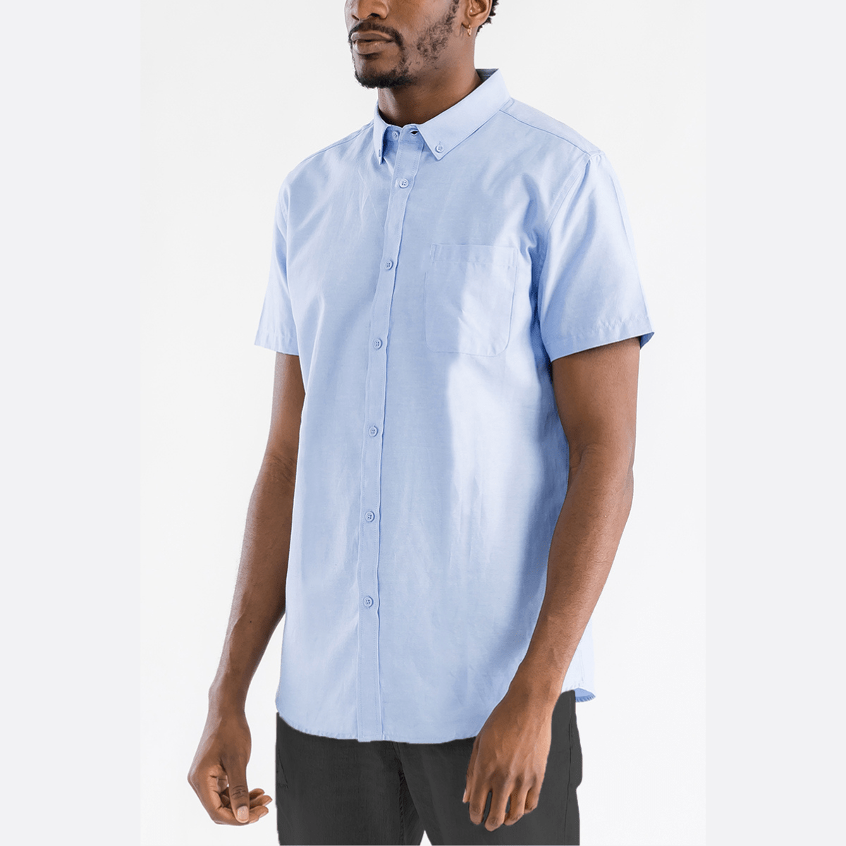 Sky Blue Signature Short Sleeve Button-Down