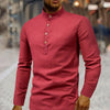 Stand Collar Linen Shirt for Men