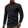 Stand Collar Linen Shirt for Men