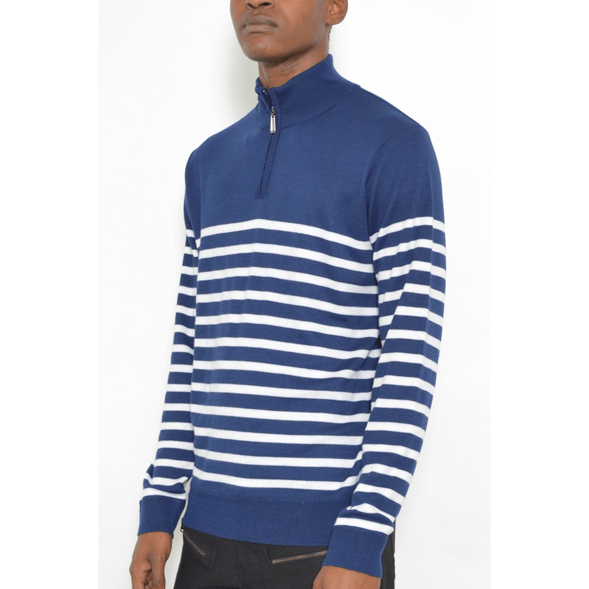 Stripe Quarter Zip Pullover