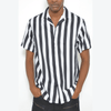 Striped Print Button-Down Shirt for Men