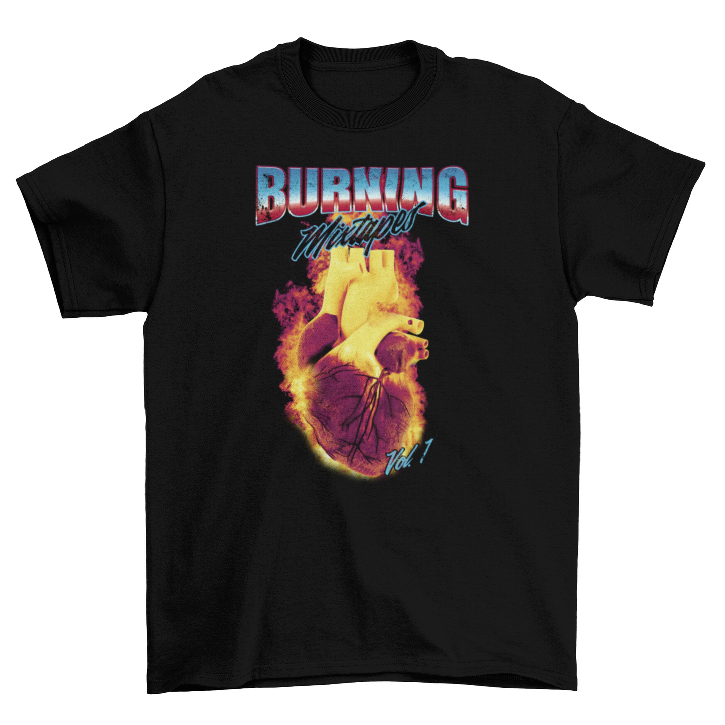 3D Heart on Fire Tee