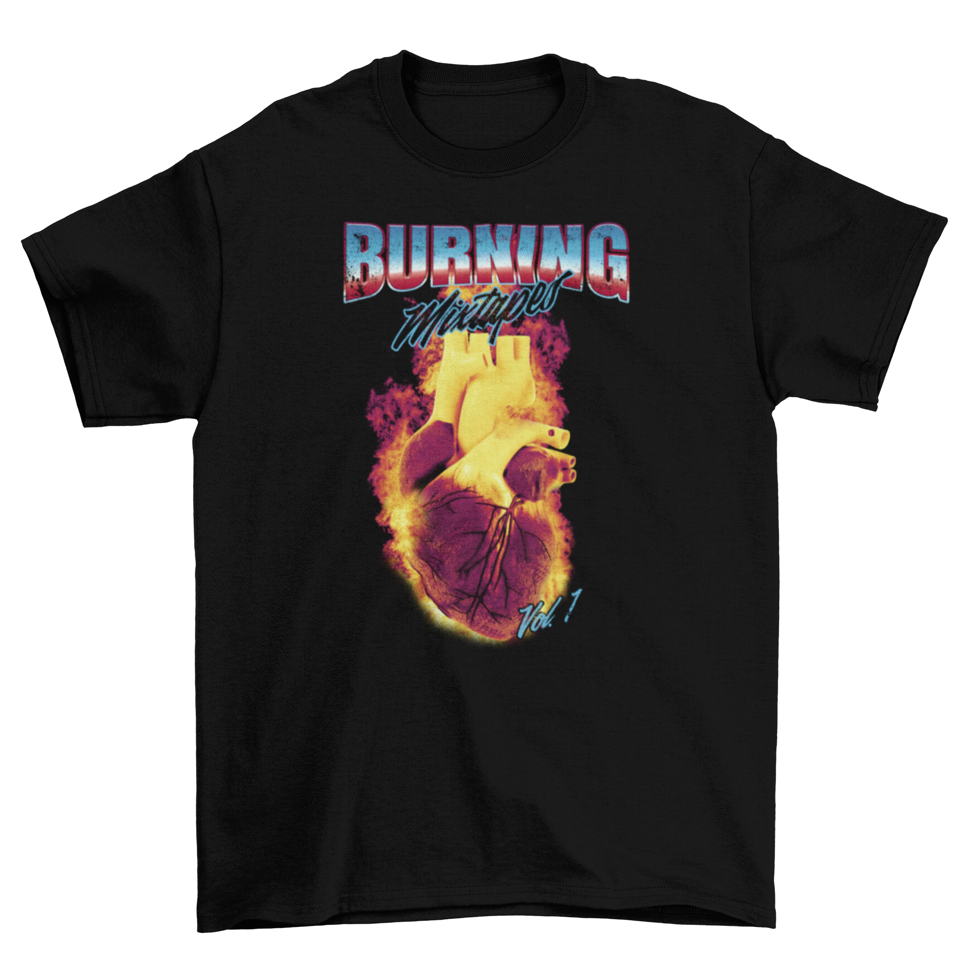 3D Heart on Fire Tee