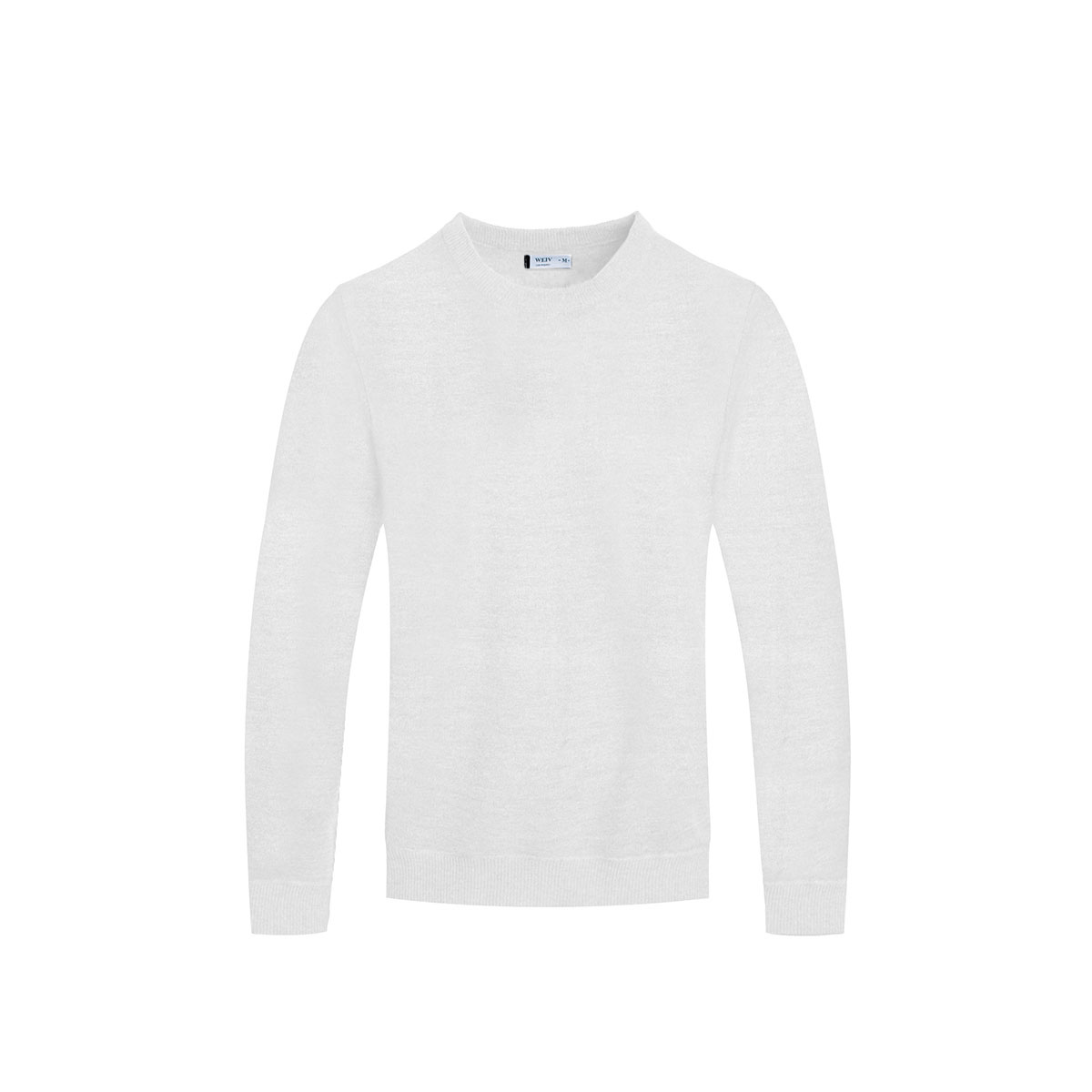 White Round Neck Knit Sweater