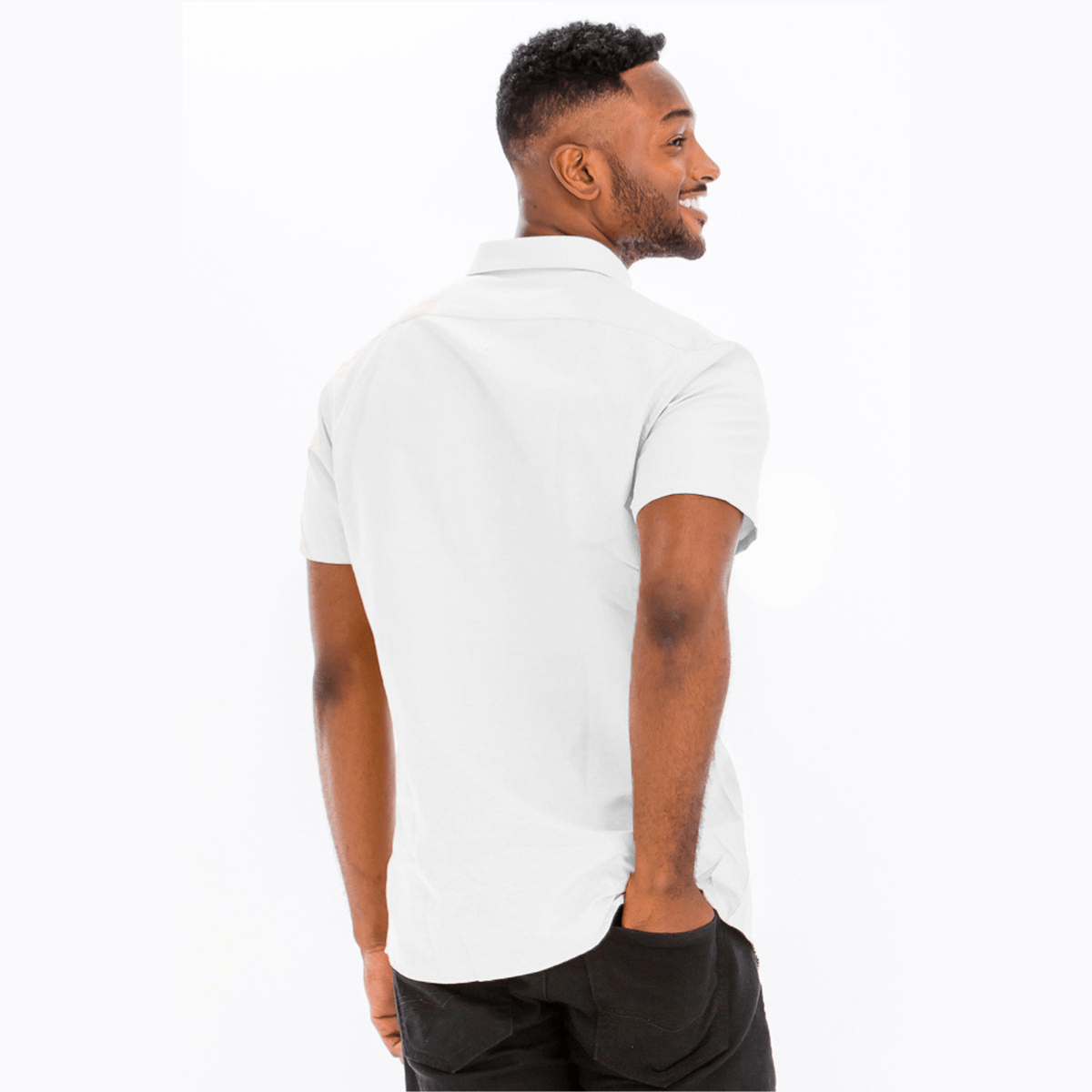 White Signature Short Sleeve Button-Down