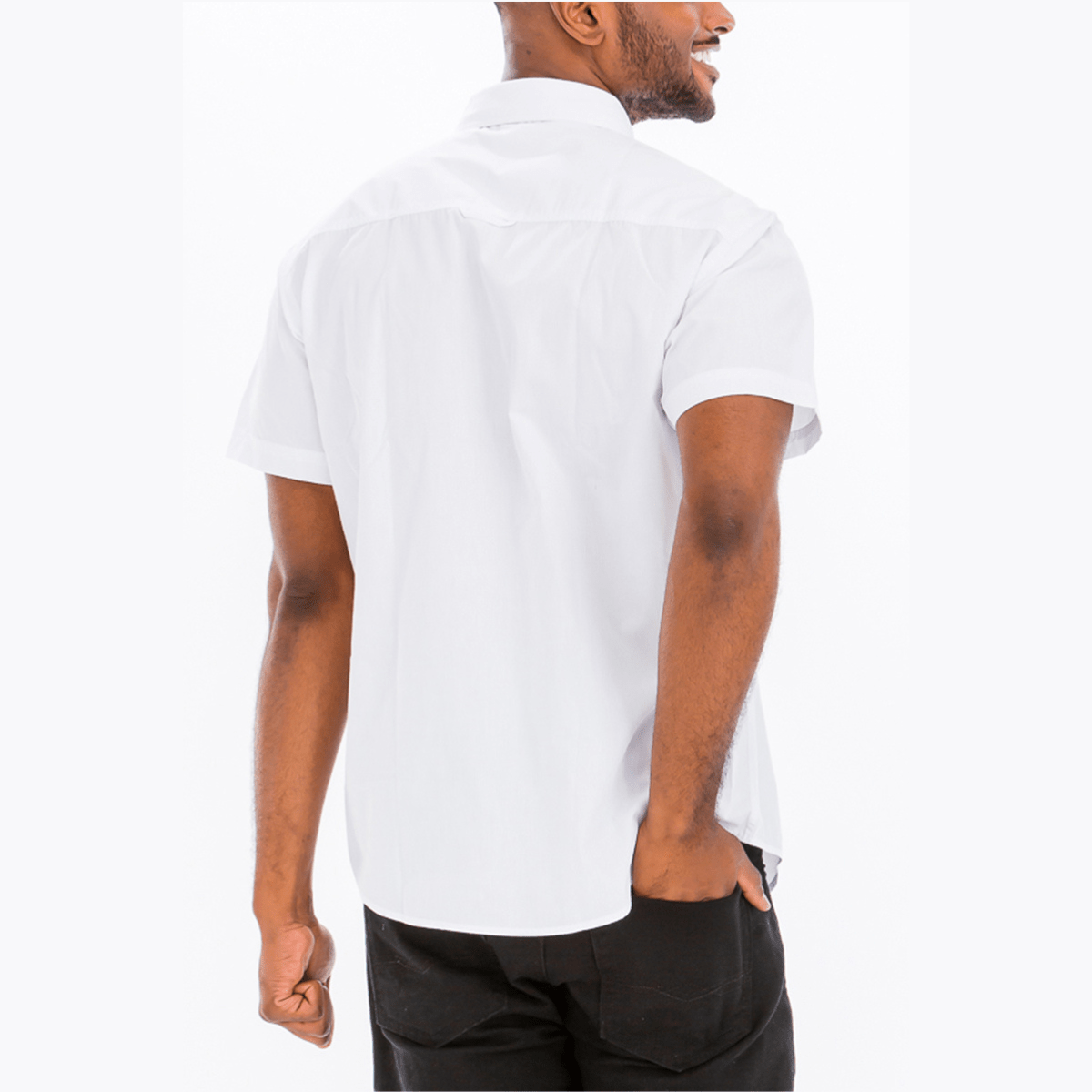 White Two-Pocket Button-Down Shirt