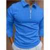 Zipper Striped Long-Sleeved Polo