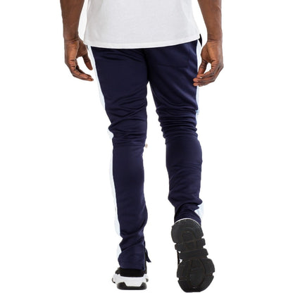 Navy & White Slim Fit Track Pants